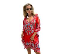 Trillion London Robe de plage longue pour femme en viscose et coton - Kaftan - Robe de plage maxi | Couverture pour maillot de bain et maillot de bain | Vêtements de détente pour les vacances | UK 6 à