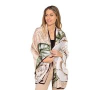 Trillion London® Spring Collection Écharpe légère en soie pour femme, châle pour femme, Jaune/marron., Large