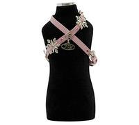 Trilly Tutti Brilli Harnais avec Rivets Swarovski et Flocons de Neige en Tissu, Rose Imitation Cuir, Taille M