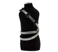 Trilly Tutti Brilli Laisse avec Rivet Swarovski Alternatif avec nœud en Satin, Argent gaufré - 1 Produit