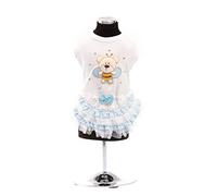 Trilly Tutti Brilli Robe en Jersey avec Volants et Pierres Swarovski, Bleu - 1 Produit