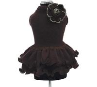 Trilly Tutti Brilli Robe en Laine avec Broche à Fleur et Cristaux, Marron, M - 1 Produit