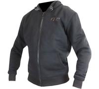 Trilobite Binder Sweat à capuche zippé moto, noir-gris, taille S pour homme