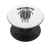 Trilobite fossile Ancien arthropode Vue Dorsale Paléontologie PopSockets PopGrip Adhésif