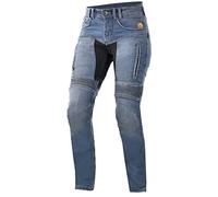 Trilobite Parado Coupe Slim Pantalons de Moto Femme Jeans de Moto, Protections CE Niveau 2 pour Les Genoux et Les Hanches, Bleu, 34