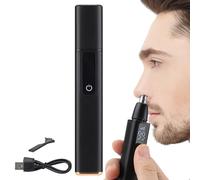 Trim de poils de nez rechargeable, coupe-cheveux pour hommes,Équipement de nettoyage du visage puissant | Clipper de poils et d'oreille étanche pour les hommes, avec un ajustement à 3 vitesses