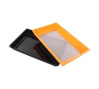Trim Tray Lot de 2 plateaux à pollen de 150 microns, avec ciseaux et pinceau, bol de coupe avec zone de filtration de 39,5 x 22,5 cm, tamis à pollen, plateau de coupe pour herbes, farine, thé, épices