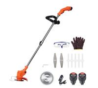 Trimage de Wacker et d'herbe électrique sans Fil 20V 2-en-1, mangeur Mauvaises Herbes à Batterie légère avec 2,0h Li-ION, 0,08 "Auto-Ligne Double Ligne, pour Bordure pelouse, Yards, Orange