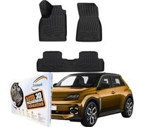 Trimak Bac de coffre 3D sur mesure compatible avec Renault 5 E-Tech à partir de 2024 - Tapis de protection - Accessoires de voiture - Tapis antidérapant - En caoutchouc TPE durable - Noir