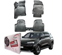 Trimak Tapis de sol 3D pour voiture compatible avec Opel Frontera Hybrid à partir de 2024, accessoires de voiture 1ère et 2ème rang, en caoutchouc TPE, toutes saisons, sans odeur, antidérapant, avant