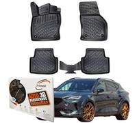 Trimak Tapis de Sol 3D sur Mesure pour Voiture - Compatible avec Cupra Formentor 2020-2022 Accessoires Gamme en Caoutchouc TPE Toutes Saisons Inodore Antidérapants Schwartz, Noir