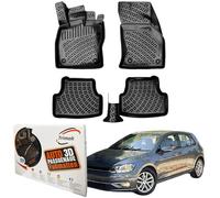 Trimak Tapis de Sol 3D sur Mesure pour Voiture - Compatible avec VW Golf 7 2013-2020 - Accessoires de Voiture Gamme de Tapis en Caoutchouc TPE Toutes Saisons - Inodore - Antidérapant Schwartz