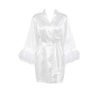 Trime de Plumes de Luxe Robe en Satin - Elegant Backgown de Nuit de Nuit à la Femme de Nuit élégante