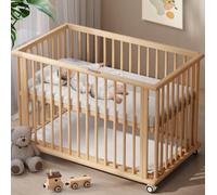 Trimigo Lit Bébé Évolutif 6 en 1 -Lit pour bébé,Cododo,Canapé-lit et Parc,Ardoise,Lit à barreaux,Bureau,en Hêtre Massif Naturel,Lit Bebe avec Matelas