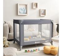 Trimigo Pliable Lit Parapluie Bébé,Mini Parc bébé 99 * 69 * 69cm| Lit Pliant Voyage Léger |Cadeau de Noël pour Jeunes Parents | pour Lits bébé | Parc à Jouer| Inclus Sac de Transport(Gris)