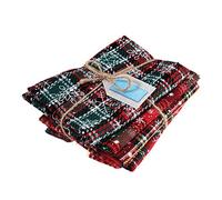 Trimits GTC149 Fat Quarter Lot de 4 Imprimé Rouge, Polyester, Noël Tartan, 54 x 45cm