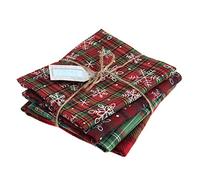 Trimits Fat Quarter Lot de 4 Noël Imprimé Tartan Vert, Noel, 54 x 45cm