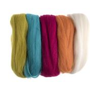 Trimits FW50.AS5 Laine à feutrer naturelle, Nuances de néon, 50g