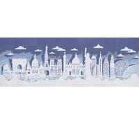 Trimits Grands kits de broderie au point de croix - Broderie comptée pour adultes, débutants et enfants, cadeaux de Noël (cadre non inclus), 14 points, paysage urbain