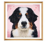 Trimits Grands kits de point de croix - Broderie comptée pour adultes, débutants et enfants, cadeaux de Noël, décoration murale (cadre non inclus), 11 points, Woof