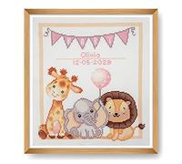 Trimits grands kits de point de croix - compté broderie travaux d'aiguille pour adultes débutants enfants, cadeaux de Noël art mural (cadre non inclus), Tissu Aida 11 fils - Bébé