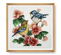 Trimits grands kits de point de croix - compté broderie travaux d'aiguille pour adultes débutants enfants, cadeaux de Noël art mural (cadre non inclus), Tissu Aida 11 fils - Oiseau