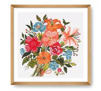 Trimits grands kits de point de croix - compté broderie travaux d'aiguille pour adultes débutants enfants, cadeaux de Noël art mural (cadre non inclus), Tissu Aida 11 fils - Bouquet floral