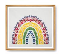Trimits grands kits de point de croix - compté broderie travaux d'aiguille pour adultes débutants enfants, cadeaux de Noël art mural (cadre non inclus), Tissu Aida 11 fils - Arc-en-ciel