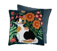 Trimits Half Stitch Tapisserie Kit de coussin au point de croix, dos de coussin inclus, toile pré-imprimée, fil et aiguille inclus 40 x 40 cm (15,75 x 15,75 in) - Chat