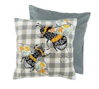 Trimits Half Stitch Tapisserie Kit de coussin au point de croix, dos de coussin inclus, toile pré-imprimée, fil et aiguille inclus 40 x 40 cm (15,75 x 15,75 in) - Abeilles