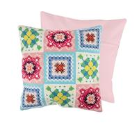 Trimits Half Stitch Tapisserie Kit de coussin au point de croix, dos de coussin inclus, toile pré-imprimée, fil et aiguille inclus 40 x 40 cm (15,75 x 15,75 in) - Crochet