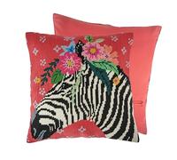Trimits Half Stitch Tapisserie Kit de coussin au point de croix, dos de coussin inclus, toile pré-imprimée, fil et aiguille inclus 40 x 40 cm (15,75 x 15,75 in) - Zèbre