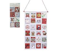 Trimits Kit calendrier de l'Avent en tissu avec poche à faire soi-même Blanc 31 x 55 cm