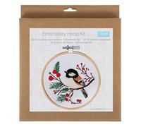 Trimits Kit de broderie - 10 cm - Kit de démarrage pour débutant, comprend des fils en bambou, des fils en bambou, un support d'aiguille et des instructions (français non garanti), oiseau
