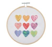 Generique – Kit de broderie Ombre Hearts – Cercle 15 cm, fils en bambou, support aiguille