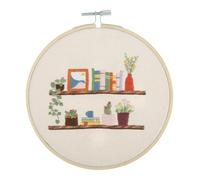 Trimits Kit de broderie - 15 cm pour débutant, comprend des fils en bambou, un support d'aiguille et des instructions (français non garanti), une étagère florale