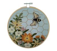 Trimits Kit de broderie - 15 cm pour débutant, comprend des fils en bambou, un tissu et des instructions (français non garanti), abeille