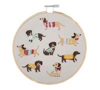 Trimits Kit de broderie - 15 cm pour débutant, comprend des fils en bambou, un tissu et des instructions (français non garanti), chiens