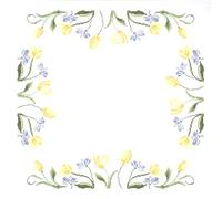 Trimits Kit de broderie au point de croix - Nappe - Comprend tissu imprimé, fils, aiguille et instructions (français non garanti), 80 x 80 cm, tulipes