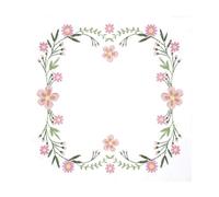 Trimits Kit de broderie au point de croix - Nappe - Comprend tissu imprimé, fils, aiguille et instructions, 80 x 80 cm, motif marguerites