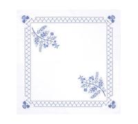 Trimits Kit de broderie au point de croix - Nappe - Comprend tissu imprimé, fils, aiguille et instructions, 80 x 80 cm, motif floral bleu