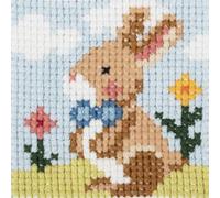Trimits Kit de broderie au point de croix pour enfants - Instructions incluses (français non garanti) - 15 x 15 cm - Lapin