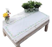 Trimits Kit de broderie - Brodez votre propre chemin de table - Comprend du tissu imprimé, des fils, une aiguille et des instructions, 40 x 100cm - Guirlande de marguerites