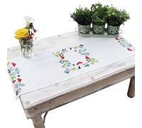 Trimits Kit de broderie - Brodez votre propre chemin de table - Comprend du tissu imprimé, des fils, une aiguille et des instructions, 40 x 100cm - Champignons vénéneux