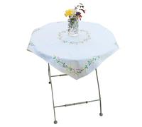 Trimits Kit de broderie - Brodez votre propre nappe - Comprend du tissu imprimé, des fils, une aiguille et des instructions, 80 x 80cm - Guirlande de marguerites