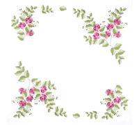 Trimits Kit de broderie - Nappe - Comprend tissu imprimé, fils, aiguille et instructions (français non garanti), 80 x 80 cm, baies florales