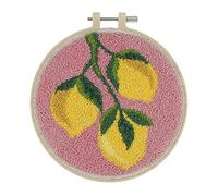 Trimits Kit de cerceau à Punch Needle avec fil à broder, 15 cm (6in) - Citrons
