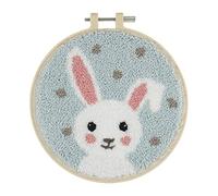 Trimits Kit de cerceau à Punch Needle avec fil à broder, 15 cm (6in) - Lapin