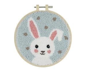 Trimits Kit de cerceau à Punch Needle avec fil à broder, 15 cm (6in) - Lapin