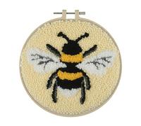 Trimits Kit de cerceau à Punch Needle avec fil épais, 20 cm (8in) - Abeille